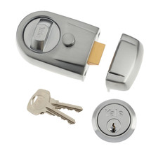 Image of Yale Nightlatch 60mm backset, Satin Chrome, Standard Security P-Y3-SC-SC-60