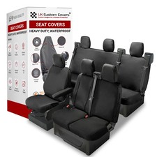 Ford Transit Custom Crew Cab Front & Rear Seat Covers (2013-2023) Black 102 131