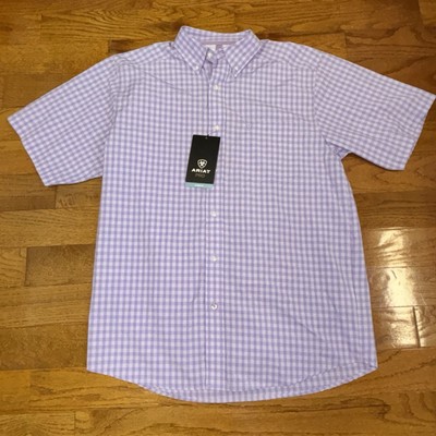 Ariat Pro Series Men's Purple Western Short Sleeve Button Up Size Medium