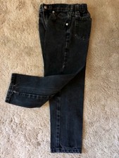 Vintage Boys Size 6 black denim inseam 18" jeans elastic back 18   waist