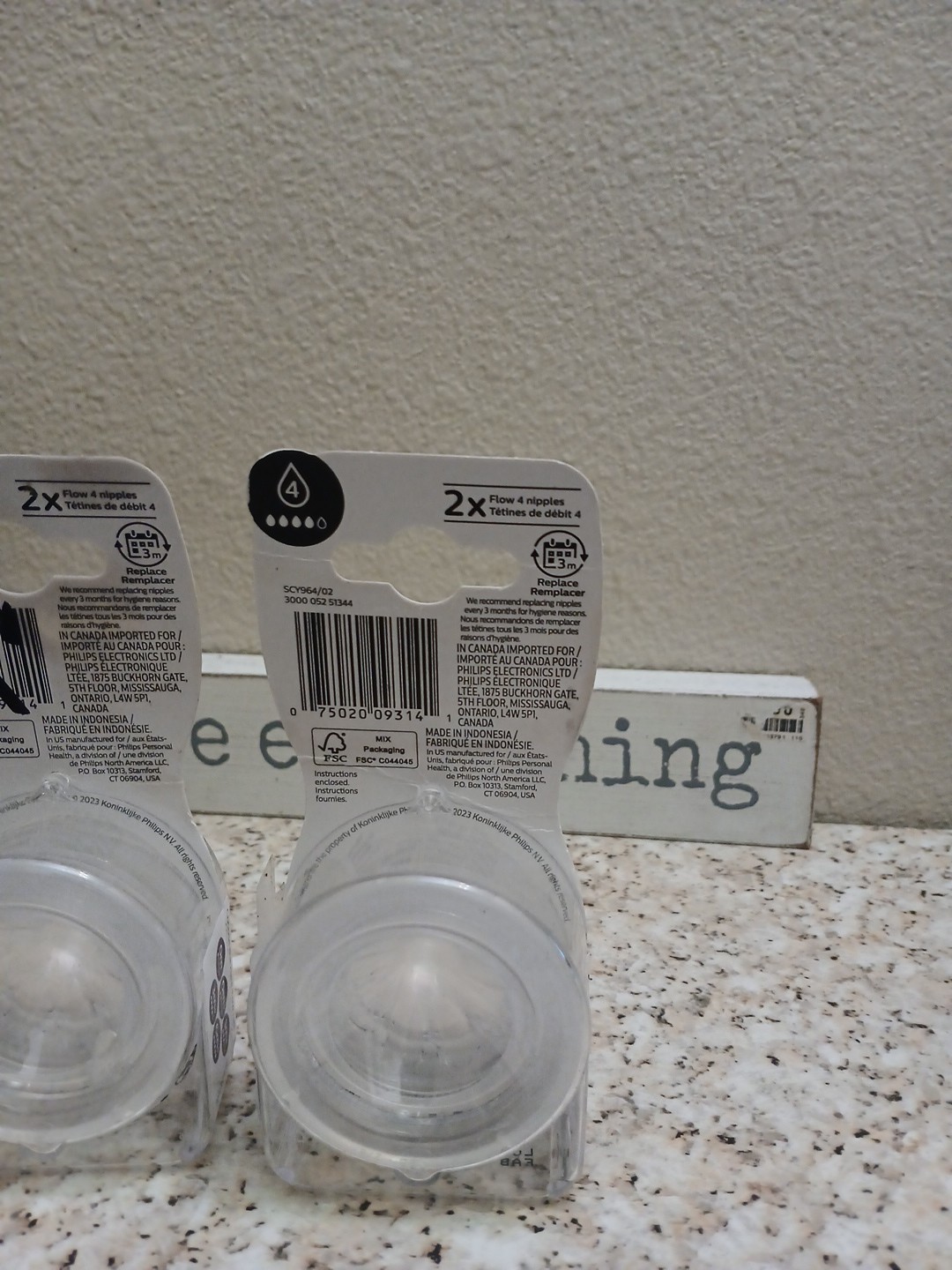 2 Packs Philips Avent Natural Response Nipple Flow 4 3M+ Baby Bottle Nipples