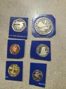 1975 Barbados Uncirculated Coin Set Mixed Composition 1c-2 Dollars (6)