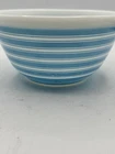 Pyrex Rainbow Blue Stripe 1.5 Qt Mixing Bowl #402 Made In USA Durable Glass