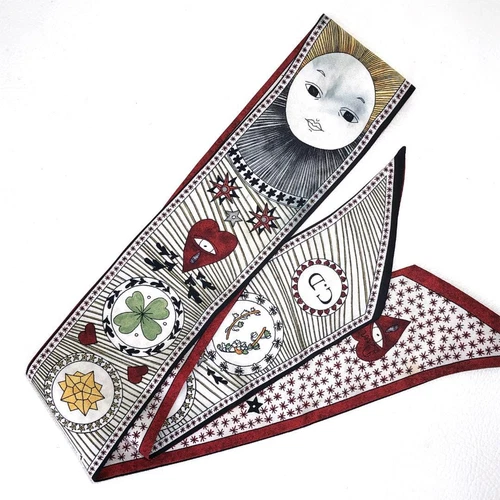 Foulard tarot Christian Dior Mitzah 100 % soie multicolore 2,4 x 39,2 po