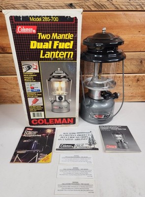 VINTAGE COLEMAN DUAL FUEL 2-Mantle LANTERN 285-700 w/ Box Instructions No funnel