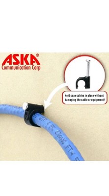 ASKA  CC-7BLK Single Nail-In Cable Clips w/ 3/4'' Concrete Nail (Black, 100ct)