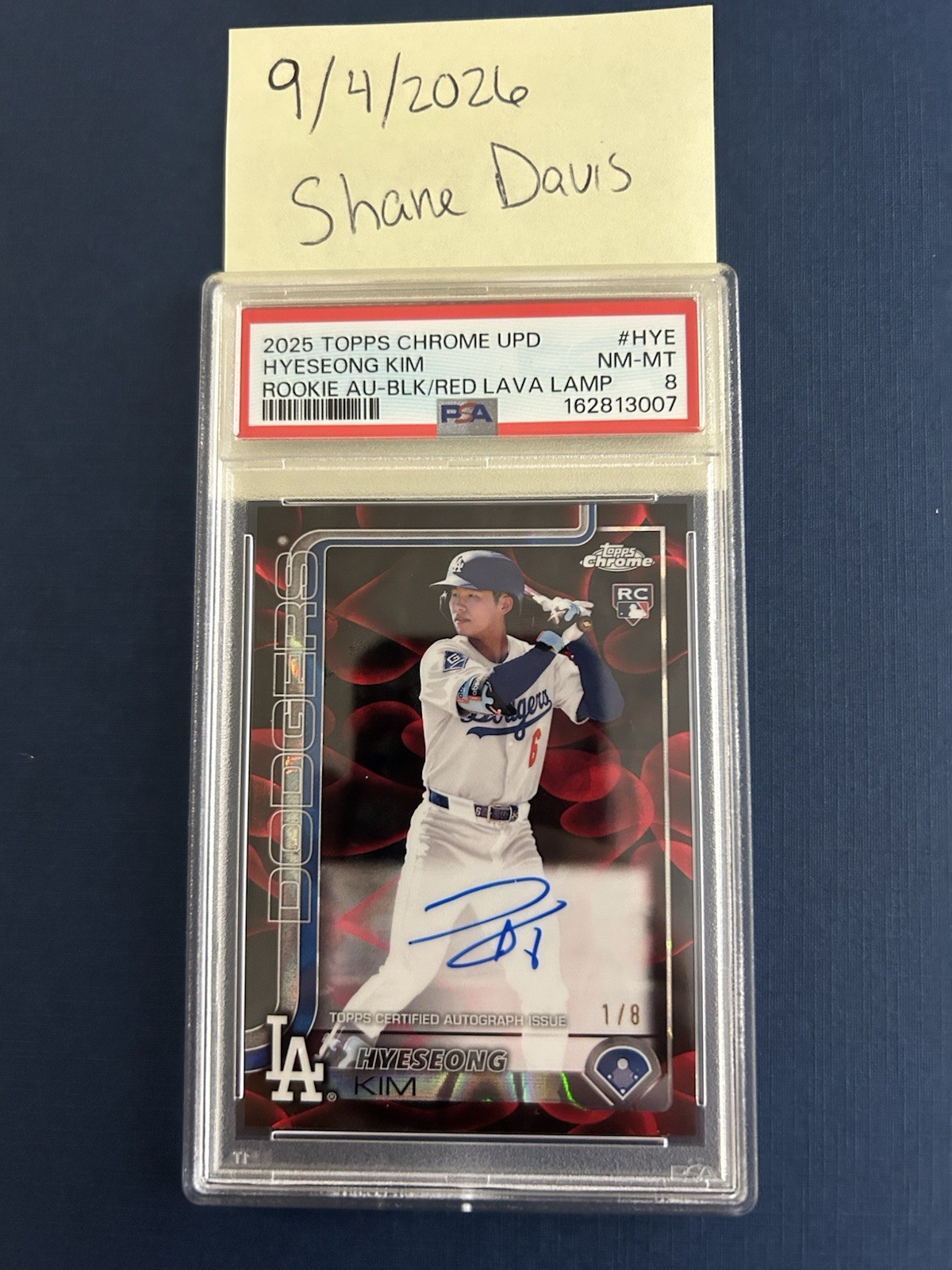 Hyeseong Kim #RA-HYE Baseball Cards 2025 Topps Chrome Update Rookie Lava Autograph trading card — raw and PSA graded price guide