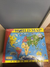 World Map Extra Large Floor Puzzle Melissa  Doug 33 Jumbo Pieces NEW