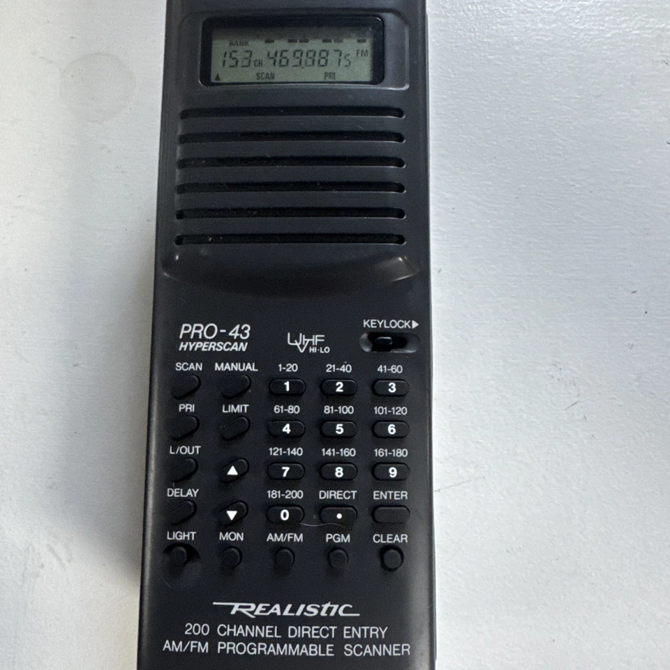 Realistic Pro-43 Hyperscan Programmable Scanner 200-Channel Police Radio –TESTED - Image 2 of 3