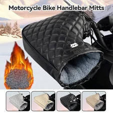 Motorcycle Bike Handlebar Gloves PU Windproof Hand Muffs Winter Thermal Warm