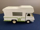 Vtg 1970s 6" Mini White Tonka Winnebago RV Camper Truck Pressed Steel Toy