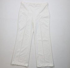 Vintage 70s Streetwear Womens 16 Knit Wide Leg Bell Bottoms Pants White USA