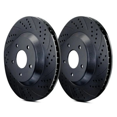For Chevy Epica 04-06 ATL Autosports Double Drilled & Slotted Front Brake Rotors