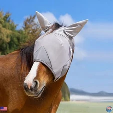Adjustable Horse Fly Mask with Ears, UV Protection, Comfort Mesh, Extra Small