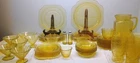 Federal Glass Amber Madrid Dinnerset Lot (45 Pieces) Yellow Depression Glass