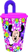 Tataway Becher Minnie Bold Florals 430 Ml Mit Strohhalm, FröHlich Und Praktisch