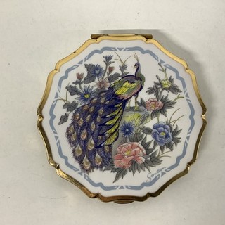 Vintage 1970's Stratton Powder Compact With A Peacock Design (2) #306