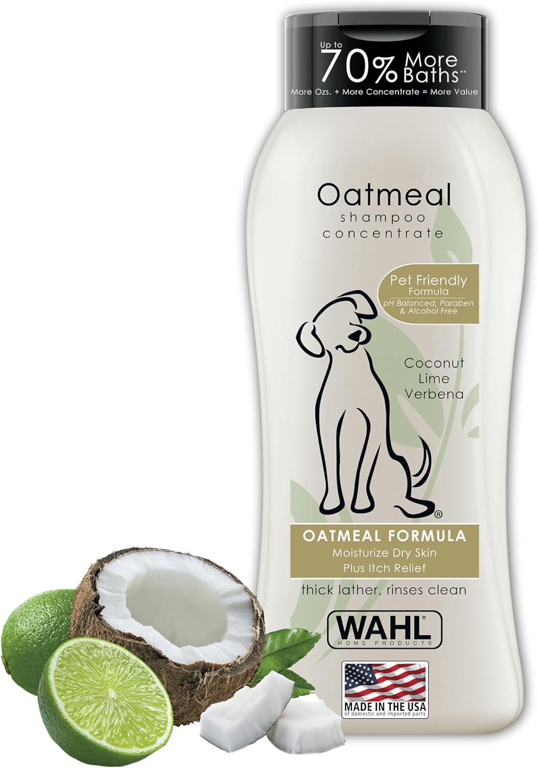 Wahl USA Oatmeal Dog Shampoo for Dry Skin & Itch Relief, 24 Oz