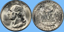 1950 D Washington Quarter ~ BU Uncirculated Mint State ~ 90% Silver 25c US Coin