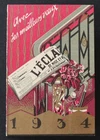 Calendar 1934 L'ECLAIRUER DE NICE ET DU SUD-EST Calendar Almanac Art Deco 1