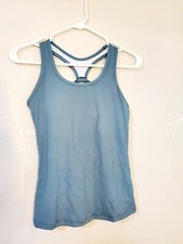 RUNNING GIRL Yoga Racerback Tank Top for Women Built in Shelf Bra. Blue