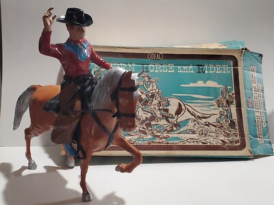 Vintage Ideal Western Horse And Rider 1960's Cowboy Figure w