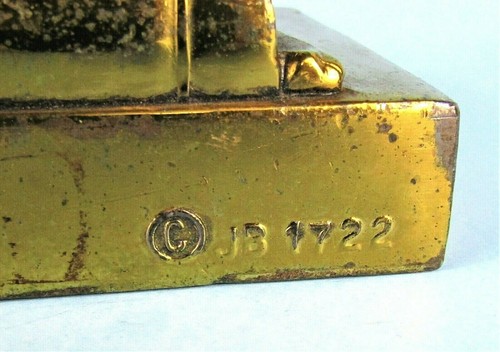FERMALIBRI VINTAGE JENNINGS BROTHERS COCKER SPANIEL CANE CHE SUONA FISARMONICA METALLO - Foto 8 di 11