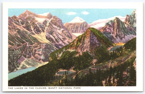 Postcard Alberta Lakes in the Clouds Banff Natl Park VTG Canadian Rockies Mtns - 第 1/2 張圖片
