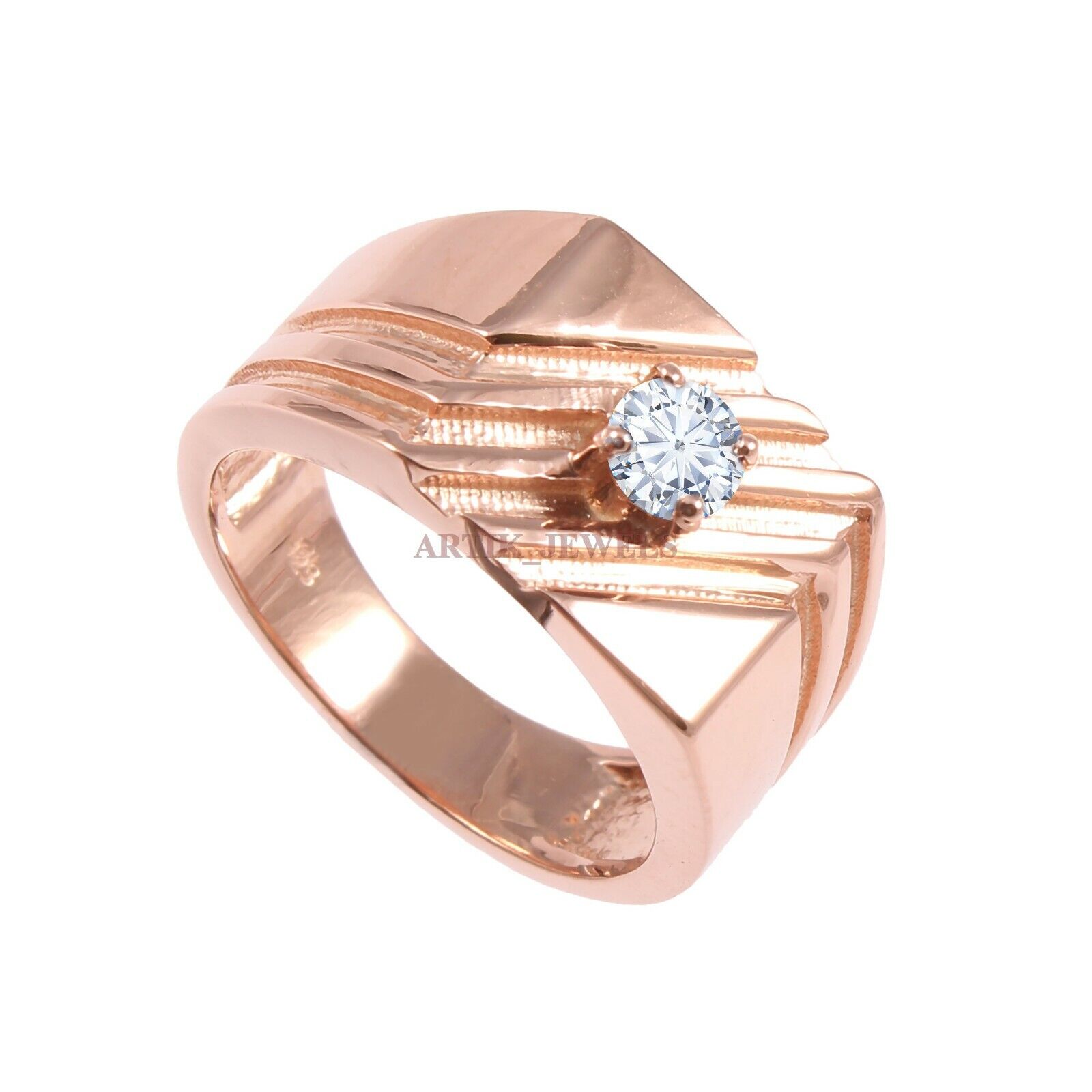 Natural White Topaz Gemstone with Rose Gold Plated 925 Sterling Silver Ring 1699 Kupowanie nowej bomby