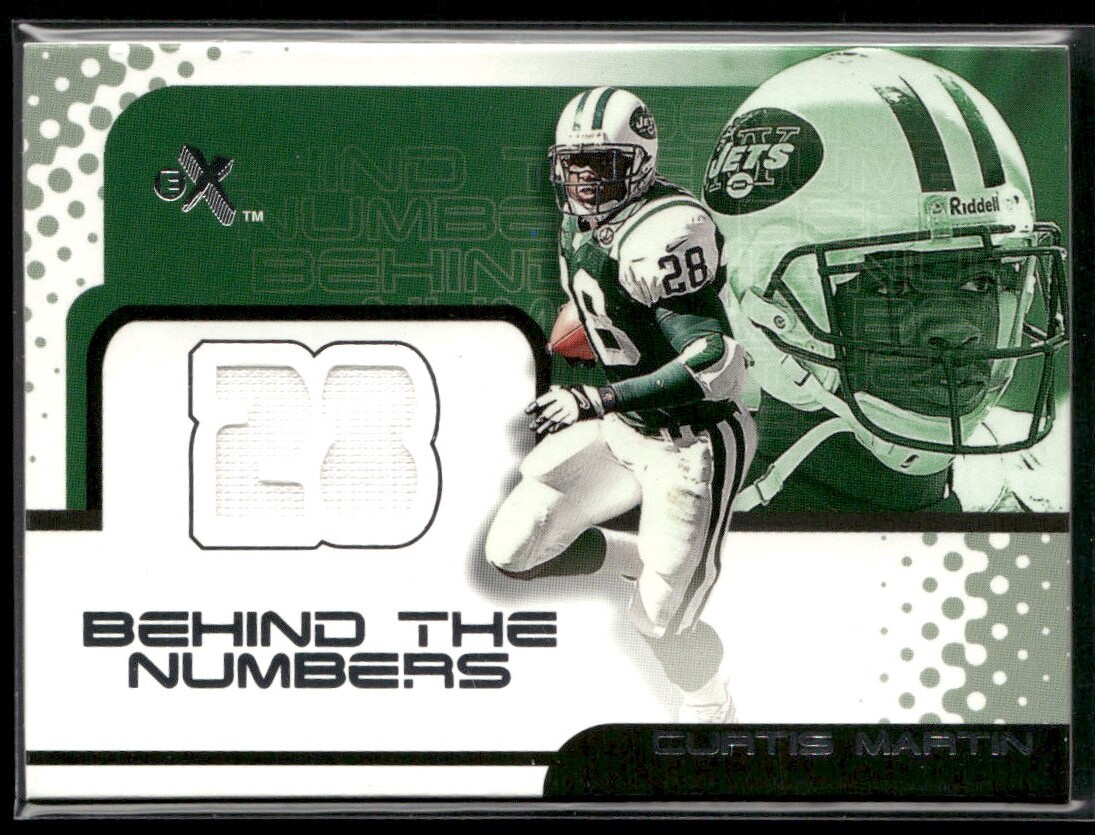 Curtis Martin 2001 Fleer E-X #NNO Behind the Numbers Jersey /772 Jets