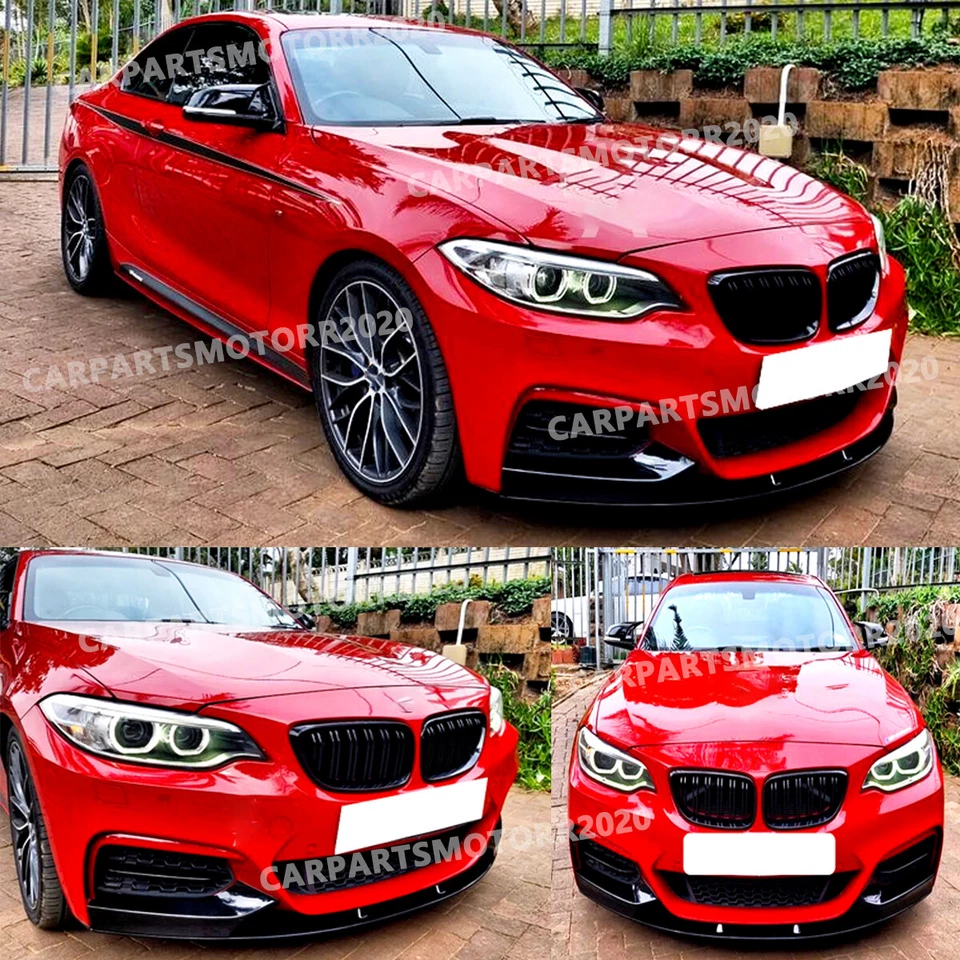 Stain Black Front Lower Lip Splitter For BMW F22 F23 235i 240i M-Sport 2014-2020 - Изображение 2 из 4