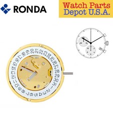 Ronda 5022.D Quartz Chronograph Movement, 3 Hands Date at 4 Swiss Made 