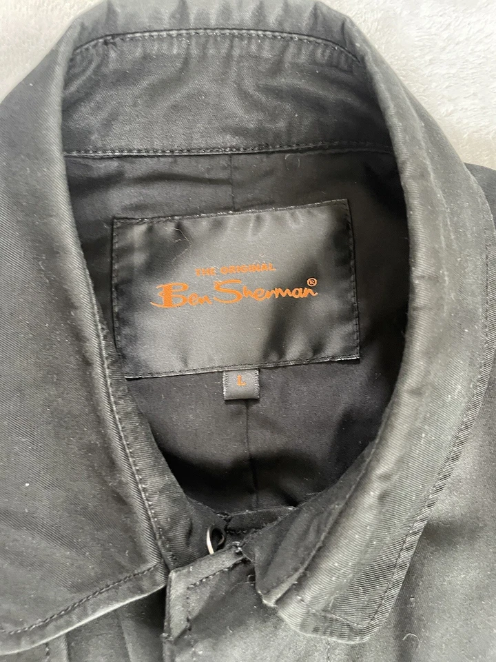 Ben Sherman Trench Jacket Coat Black Overcoat Smart Men’s Size Large - Image 3 of 4