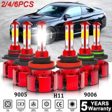 4-Side H4 9005 9006 H11 H13 9007 LED Headlight Bulbs Kit 6500K White Hi/Low Beam