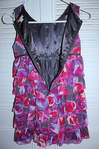 EUC THE CHILDREN'S PLACE Floral Chiffon Sleeveless Ruffle Dress Multi Sz 10 - Picture 8 of 11