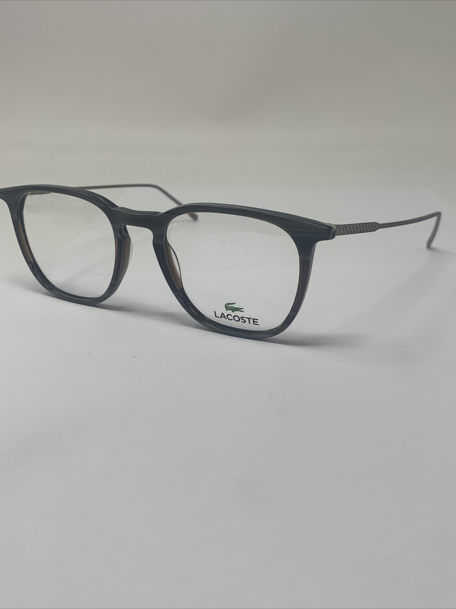 Lacoste L2828 210 50/19 145 Gray Horn Silver Full Rim Men's