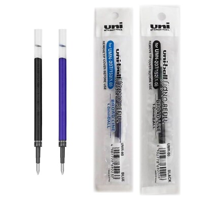 12 x Uni-ball Signo UMN-105/152/207 Retrackable Refill Black Blue