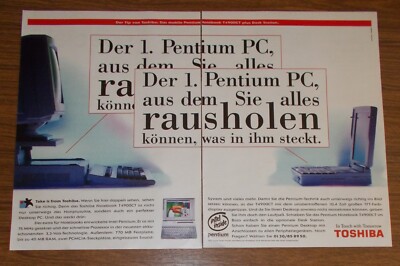 Rare Advertising TOSHIBA T4900CT Laptop Portable Computer 1994