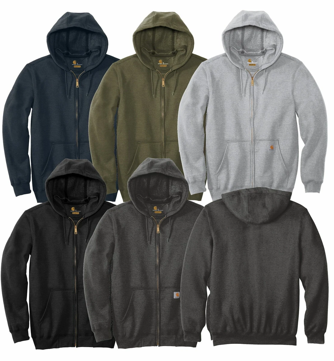 Carhartt Men's Workwear Hoodie Zip Front Long Sleeve Midweight Hooded  Sweatshirt | eBay