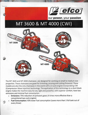 Sierra de cadena EFCO POWER MT 3600 MT 4000 (CWI) Folleto Instrucciones Especificaciones