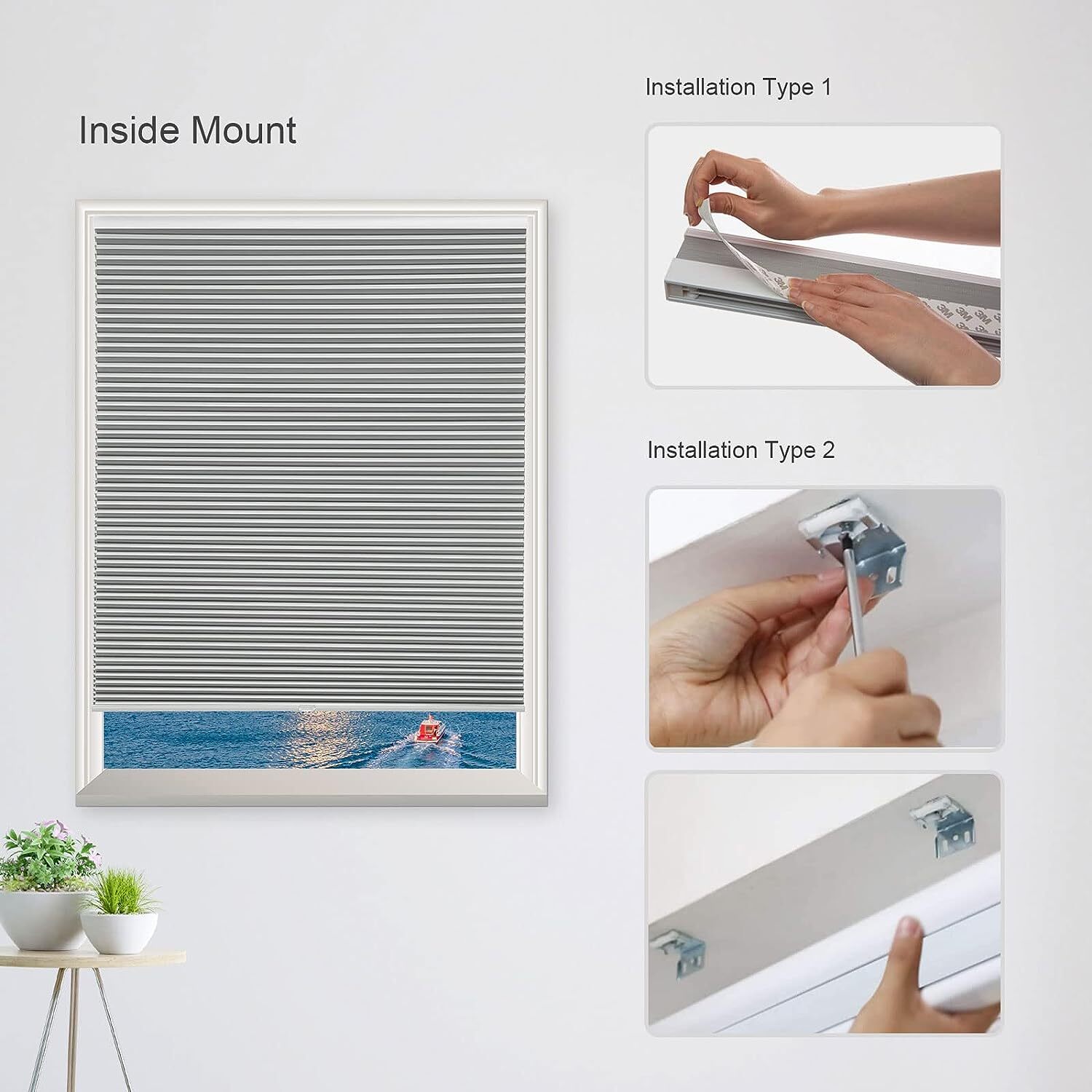 Cordless Honeycomb Cellular Shade 29"x 72", Blackout Blinds for Windows, White