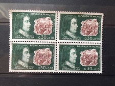 Timbre France 1968 NSG (neuf sans gomme) 4 se tenant. YT 1551. Desaix de Veygoux