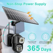 Sansco 4MP Outdoor Solar Security Camera Wifi Battery Powered Wireless 360° PTZ