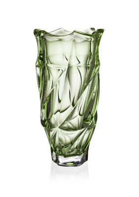 Vase 12  '' Centerpiece Flower Green  Bud Vase Czech Bohemia Crystal Vase NEW
