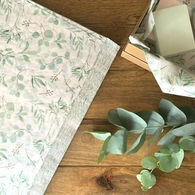 Eco Eucalyptus Luxury Tissue Paper Recycled Nature Printed Wrapping Gift Sheets
