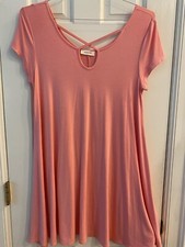 Adrienne Pink T-Shirt Dress Ladies Size Small