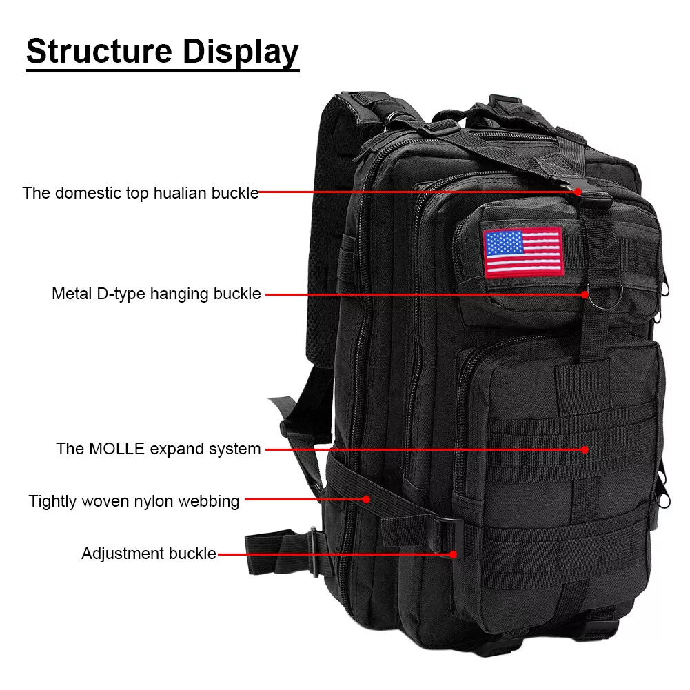  REEBOW GEAR Military Tactical Backpack Large Army 3 Day Assault  Pack Molle Bag Backpacks (Woodland Camo) : Sports & Outdoors