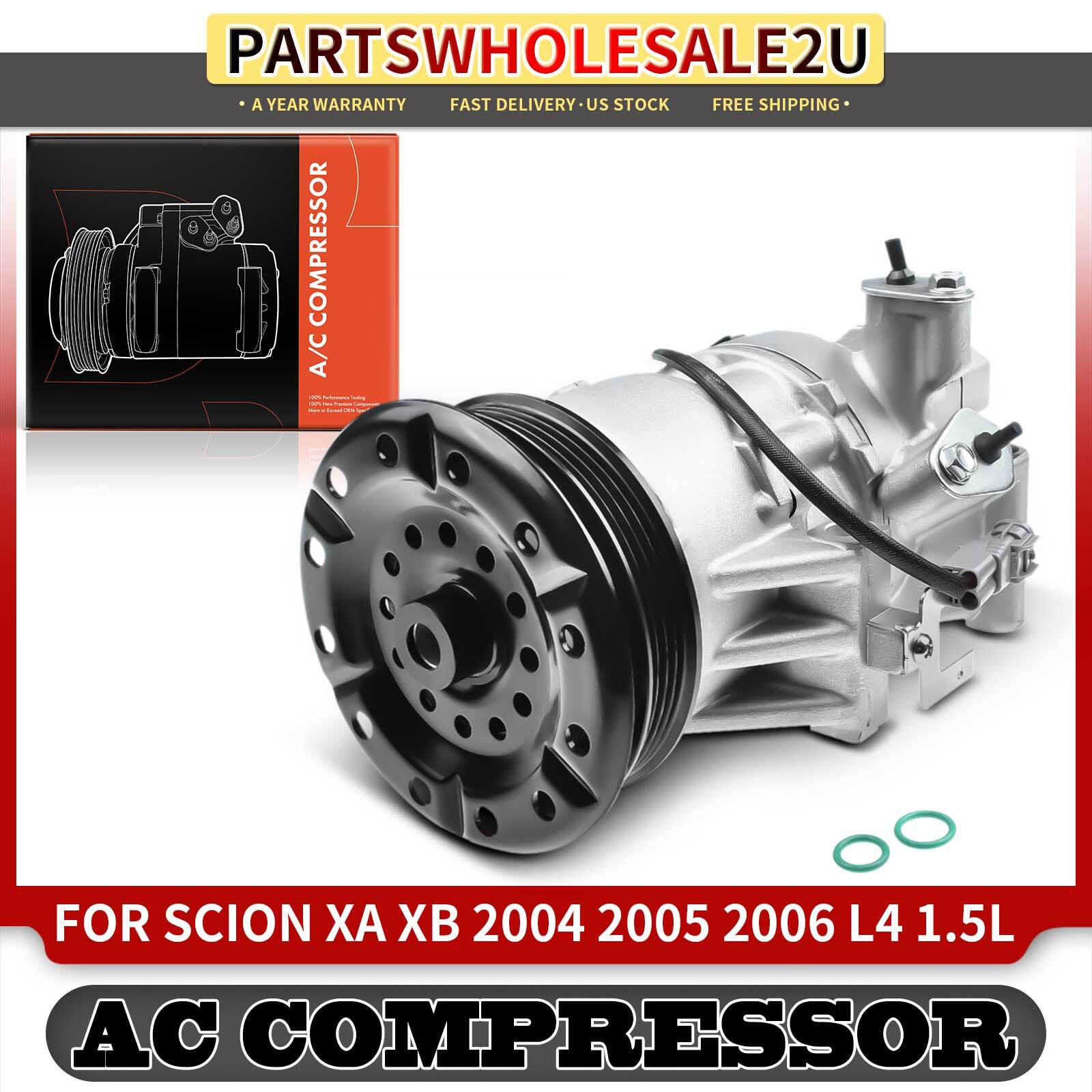 AC Compressor with Clutch for Scion xA xB 2004-2006 L4 1.5L w/ 5SE09C ...