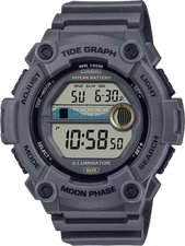 Casio WS-1300H-8AV, Moon/Tide Graph, 100 Meter WR, 10 Year Battery, 3 Alarms,NEW