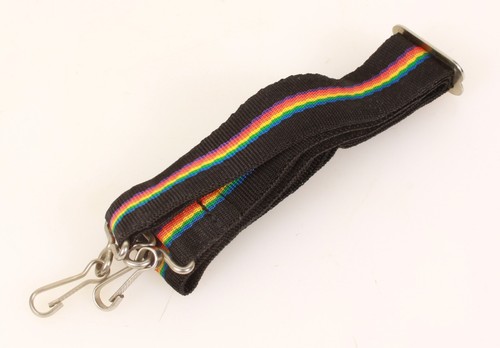 Vintage Kameragurt schwarz Regenbogen - 1970er